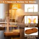 Glass Incense Holder, 3 in 1 Incense Sticks Burner Holder with Storage, Hang Upside Down Incense Holder for Sticks with Glass Ash Catcher for HolderBedroom House Yoga Meditation Zen