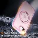 ZHK 360 Rotatable Ring for iPhone 16e Case Magnetic, [Military Grade Drop Proof] [Translucent Frosted Back Panel] Slim Non-Slip Matte Phone Case for iPhone 16e 6.1'', Pink