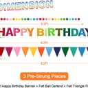 Pre-Strung Happy Birthday Banner & Felt Garland Set - Colorful Birthday Decorations for Women Men Boys Girls | Reusable Party Supplies for Indoor & Outdoor