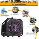Ozone Machine Generator 40,000mg/h 8000 Sq. Ft. Ozone Machine Odor Removal for Home and Car with 120min timer All Metallic Black