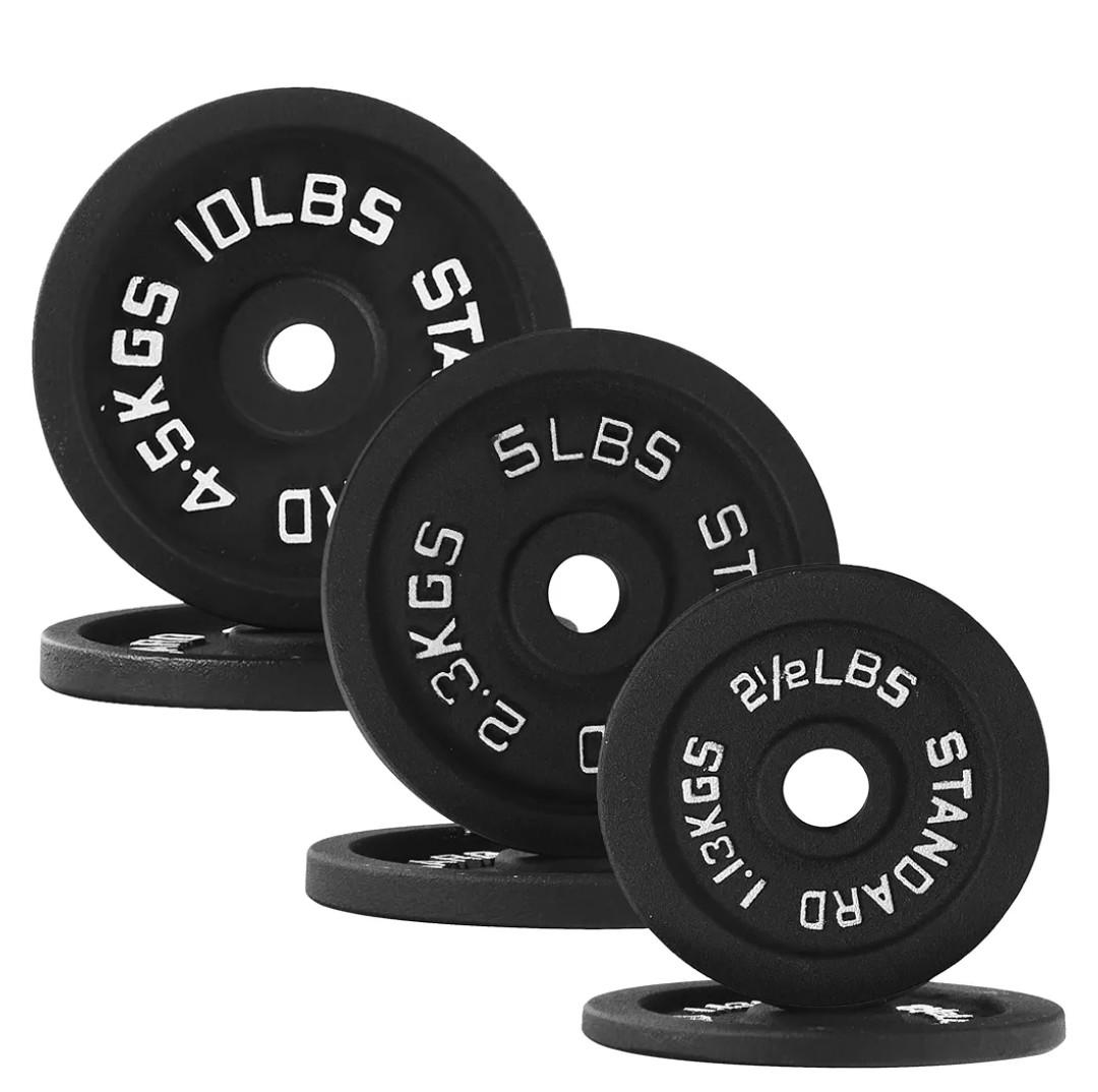 Fitvids 1 Inch Standard Barbell Weight Plates, 2×2.5LB, 2×5 LB, 2×10LB Plates for Home Gym Strength Training, 2 Clips Included