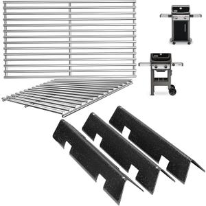 Grill Parts for Weber Spirit 2 Parts GS4 Spirit II & I E210 S210 E220 S220, GS4 Replacement for Weber Spirit 2 Stainless Steel Grates 7637 64815, Flavorizer Bars 7635 67045 69796 for Weber Grill Parts