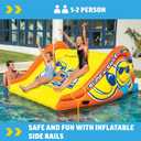 WOW Sports Giant Inflatable Floating Water Slide - 2 Lanes - 9 ft - Hi-Vis Graphics - Kids & Adults