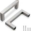 2-1/2" Brushed Nickel Stainless Steel Cabinet Handles 15 Pack - Modern Kitchen Drawer Pulls, Dresser Hardware for Home (2-1/2 inch hole centers)