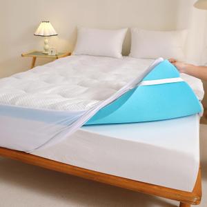4 inch Dual Layer Twin Mattress Topper for Back Pain Relief2 Inch Cooling Gel Memory Foam Plus 2 Inch Pillow Top Mattress Pad Cover 15% Viscose Made from Bamboo, with 6-16 Inch Deep Pocket (Twin)