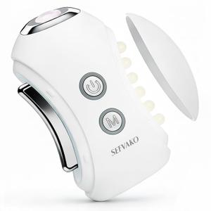 Face Massager Tool with Red Light Therapy for Face, JadeRose Quartz Microcurrent Facial Device with Vibration7-Color LED Warm Heat, Gua Sha Facial Tools for Lifting, De-Puffing, Lymphatic Drainage (White)