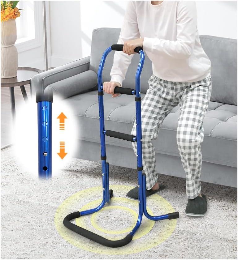 Chair Stand Assist for Elderly Bed Rails Adults Safety Assist Chair Lift Bed Cane for Seniors Bed Assist Bar Bedside Rail Sit to Stand Lift Portable Railing Mobility Aids Couch Assistance Stand Up (Blue)