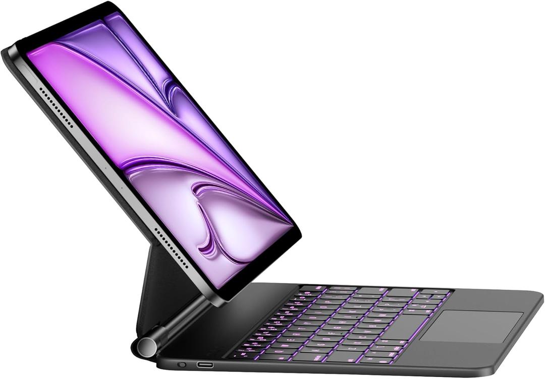 HOU Keyboard Case for iPad Air 11 inch M4/M3/M2 2026/2025/2024&iPad Pro 11 Inch(4th/3/2/1st) Gen 2022,iPad Air 5th&4th Generation Case with Keyboard,Magic-Stand, Multi-Touch Trackpad,Backlight,Black