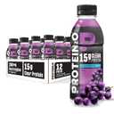 Protein2o 2-in-1 Clear Whey Protein & Electrolyte Beverage, 15g Protein, Gluten-Free, 16.9 fl oz Bottles (12 Count), Grape (EXP 12/25/26)