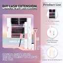 3 x NINGLASH Diva Lash Clusters Kit Fluffy DIY Eyelash Extension, Individual Lashes Cluster Lashes 272pcs Thick Faux Cat Eye Mink DIY Lash Extension Kit, Lash Bond and Seal Remover Tweezer Comb Brush