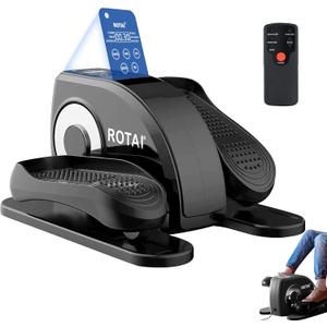 Under Desk Elliptical Machine for Seniors Rehab Electric Seated Leg Foot Pedal Exerciser Bike, Portable Trainer for Home & Office with Remote and LCD Monitor (Black)