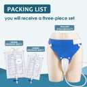 Wearable Urine Collector for Men External Catheter for Men Comfortable Secure Fit with Flexible Tubing for Everyday Home and Overnight Use, Elderly Men Blue, One Size