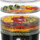 NutriChef Electric Countertop Food Dehydrator - Professional Multi-Tier Food Preserver - Dehydrates Fish, Meats, Mushrooms, Fruits & Vegetables - 5 Easy to Clean Stackable Trays., One Size, Black