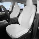 TOPABYTE Car Seat Cover Full Set for Tesla Model Y Juniper 2020-2026 Seat Cushion Cover Interior Seat Protector for Model Y Launch Series Accessories, White