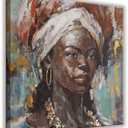 Canvas Wall Art Decor Black Girl Wall Decor Pictures Boho Black Female Wall Art Abstract Decor for Home Wall Decor Bedroom Maximalist Decor 32x47 in