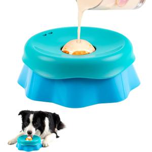 2 x Dog Lick Bowl, Slow Feeder Dog Bowl with Anti-Slip Module, Silicone Dog Licking Bowl for Peanut Butter, Yogurt and Treats, Non-Slip Dog Lick Bowl-Suitable for Large, Medium, and Small Dogs