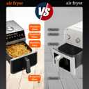 Stainless Steel Air Fryer 6 Qt, Ceramic glaze Air Fryer, Stainless Steel Housing& Full Metal Inner Pot, PTFE and PFAS Free, 9 Digital One-Touch Cook Functions,120F~450F, 1700W