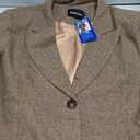 Chouyatou Womens Fall Winter Wool Blend Casual Business Blazer Jacket Single Breasted Dressy Work Coat (X-Large, Brown)