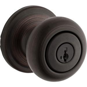 Kwikset Hancock Entry Door Knob with Lock and Key, Secure Keyed Handle Exterior, Front Entrance and Bedroom, Venetian Bronze, Pick Resistant SmartKey Rekey Security and Microban (Keyed Entry)