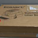 Stainless Steel Cat Litter Box with Lid, XL Large Enclosed High Sided Litter Box with Removable Lid, Carbon Filters -Odor Free, Easy Cleaning, Anti-Urine Leakage for Big Cats -Green