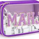 Mahjong Tiles Bag,Empty Thickened American Mahjong Bag with Zipper Suitable for 1.2"(30mm) Standard Size Waterproof Mahjong Storage Case Accessories Gifts for Game Lover Travel Women (Purple)
