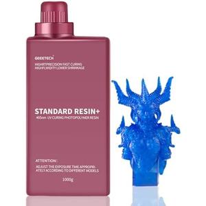 GEEETECH Upgraded 3D Printer Resin, 405nm Fast UV-Curing 1kg Standard Resin, Photopolymer 3D Printing Resin for DLP LCD 3D Printing (Blue, 1kg)