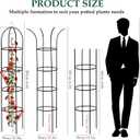 100% Metal Garden Obelisk Trellis for Climbing Plants Outdoor, 6.6ft Tall Metal Plant Support with Garden Twist Tie for Tomato Cucumber Pea Ivy Vines Rose Clematis Potted Plant Trellis 1 Pack
