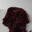 Lativ Wine Red Wig with Bangs Long Wavy Wigs for Women Curly Synthetic Heat Resistant Fibre Burgundy Wigs for Girls Daily Party Use 26 Inches