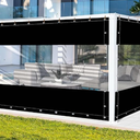 FoundGo 15 x 9 Vinyl Curtains for Patio 19oz, Outdoor Clear Vinyl Patio Enclosure,Heavy Duty Clear Tarp Waterproof Vinyl Tarps with Grommets for Pergola, Balcony,Porch,Gazebos，-4℉ Cold Resistant