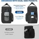Insulated Lunch Box for Men, Double Deck Reusable Lunch Bag for Women, Leakproof Lunch Cooler Durable Waterproof Expandable - Lunchbox for Adult Work, Black,16L