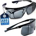 GE Safety Glasses Over Eyeglasses - ANSI Safety Z87.1 Protective Eyewear OTG Series Tinted Lens with Anti Scratch