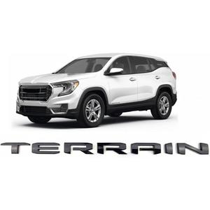 Set OEM Black 1 Terrain and AWD Nameplate Emblem kit Badge 3D Letter Compatible with Terrain 2022-2025 (Gloss Black)