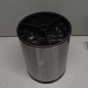 Extra Large Kitchen Utensil Holder, 360 Rotating Stainless Steel Cooking Utensil Holder for Countertop, 3 Compartment Flatware Organizer & Cooking Caddy with Removable BaseSilvery