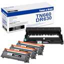 3 Pack TN660 Toner Cartridge & 1 Pack DR630 Drum Unit, Compatible for Brother TN660 DR630 Replacement for HL-L2300D L2305W L2315DW L2320D MFC-L2680W L2685DW L2720DW L2740DW DCP-L2520DW L2540DW Printer
