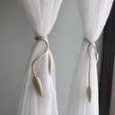 Valea Home 2 Pieces Curtain Tiebacks Clips Creative Window Drape Twist Tie Backs European Style Custom Made Curtain Holders Decorative Draperies Holdbacks, Beige