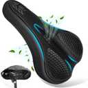 Bike Seat Cushion, Padded Gel Bike Seat Cover for Women/Men, Comfort Bike Seat Cover for Peloton Bike, Mountain/Spin/Road/City/Electric Bikes, Bicycle Seat Cushion for Outdoor & Indoor