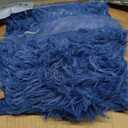 JOLLYVOGUE Calming Dog Bed Medium Size Dog, Anti-Anxiety Donut Medium Pet Bed, 31 inches Fluffy Faux Fur Round Cat Bed, Fits up to 45 lbs Pets (Navy Blue)