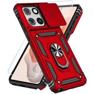 SunStory Phone Case for Motorola Moto G Stylus 5G 2025  Case with HD   Screen Protector & Slide Camera Cover & Kickstand, [Military-Grade] Phone Case for Moto G Stylus 5G 2025,Red