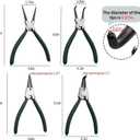 Snap Ring Pliers Set, 4pcs 7" Internal/External Circlip Pliers Kit with Straight/Bent Jaw, Heavy Duty Precision Spring Loaded Pliers for Ring Remover Retaining and Remove Hoses, Gaskets