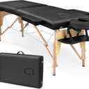 Massage Table Portable Lash Bed: Foldable Physical Therapy Table for Spa Tattoo (Black)