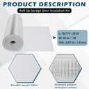 Tandefio Roll up Garage Door Insulation Kit for Cooling Metal Buildings Reflective Foam Aluminum Foil Summer Barrier Warehouse Insulation Panels for 2 Doors 10'x10' or Large(White, 40 in X 78.7 ft)
