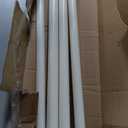 White Farmhouse Curtain Rod 72 to 144": Adjustable Heavy Duty Curtain Rod for Windows 68 to 140", Boho Decorative Window Treatment Rod with Woven Rope Finials