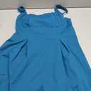 YMDUCH Women's Sexy Sleeveless Square Neck Adjustable Straps Bow Tie A-line Mini Party Club Dress (Teal, L)