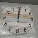 CHYLIN Wall Clock - 18 Inch Silent Non Ticking Wall Clocks Battery Operated, Wooden Rustic Farmhouse Larger Clock Decorative for Living Room, Kitchen (Blue)