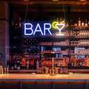 Bar Neon Sign 14x 9 in, Led Neon Light Decor for Home,Restaurant,Music Concert,Pub,Cocktails Party