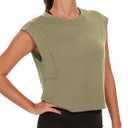 Womens Workout Crop Tank Tops Loose Sleeveless Summer T Shirts Oversize Active Yoga Gym Tee Y2k (XL)