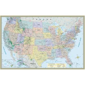 U.S. Map Poster (32 x 50 inches) - Laminated: a QuickStudy Reference Tool