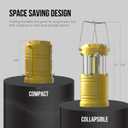 Lichamp LED Camping Lantern, 4 Pack Battery Powered Flashlight for Power Outages, Portable Collapsible Hanging Light Essential for Home, Outdoor, Emergency Lamp Survival Kit Gear for Hurricane, Yellow
