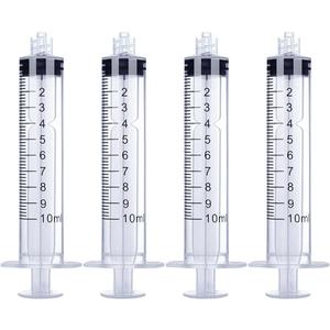 30Pack 10ml Syringe Plastic Luer Lock Syringe Without Needle for Scientific Labs,Feeding Pets Individually Sterile Sealed