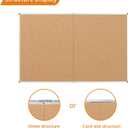 VIZ-PRO Large Cork Bulletin Board/Foldable Noticeboard, 48 X 48 Inches, Silver Aluminium Frame